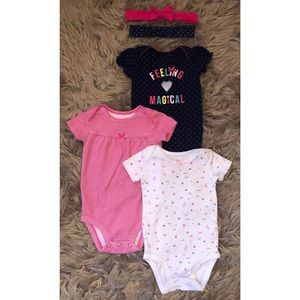*Baby Girls 3-6mth Navy & Pink Set*